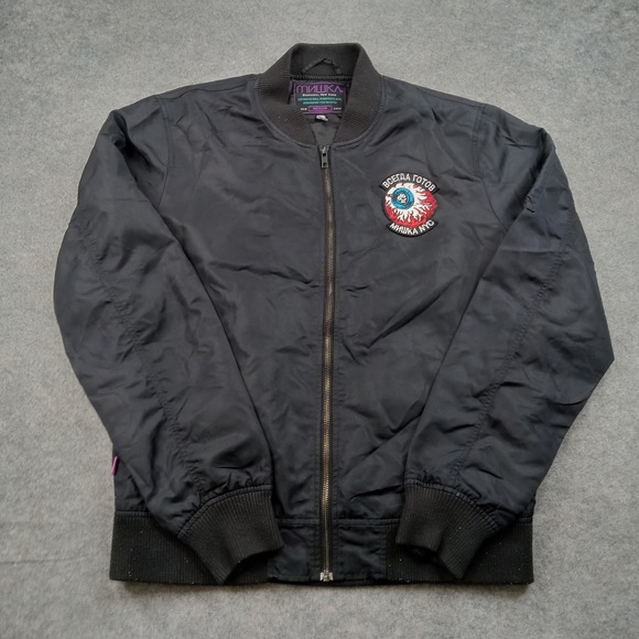 Mishka Other - Mishka Jacket Mens‎ Medium MNWKA Black Nylon Bomber Embroidered Patch Brooklyn